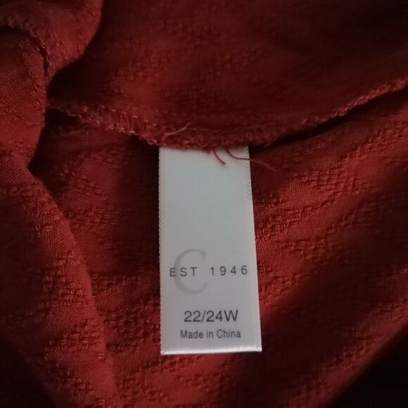 Est. 1946 Women's Red High Rise Sleeveless Flared Leg Romper Plus Size 22/24W - Picture 8 of 8